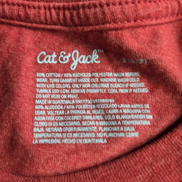 Set of 2 S (6/7) Christmas Cat & Jack Little Boy Long Sleeve Shirts EUC - Picture 5 of 10